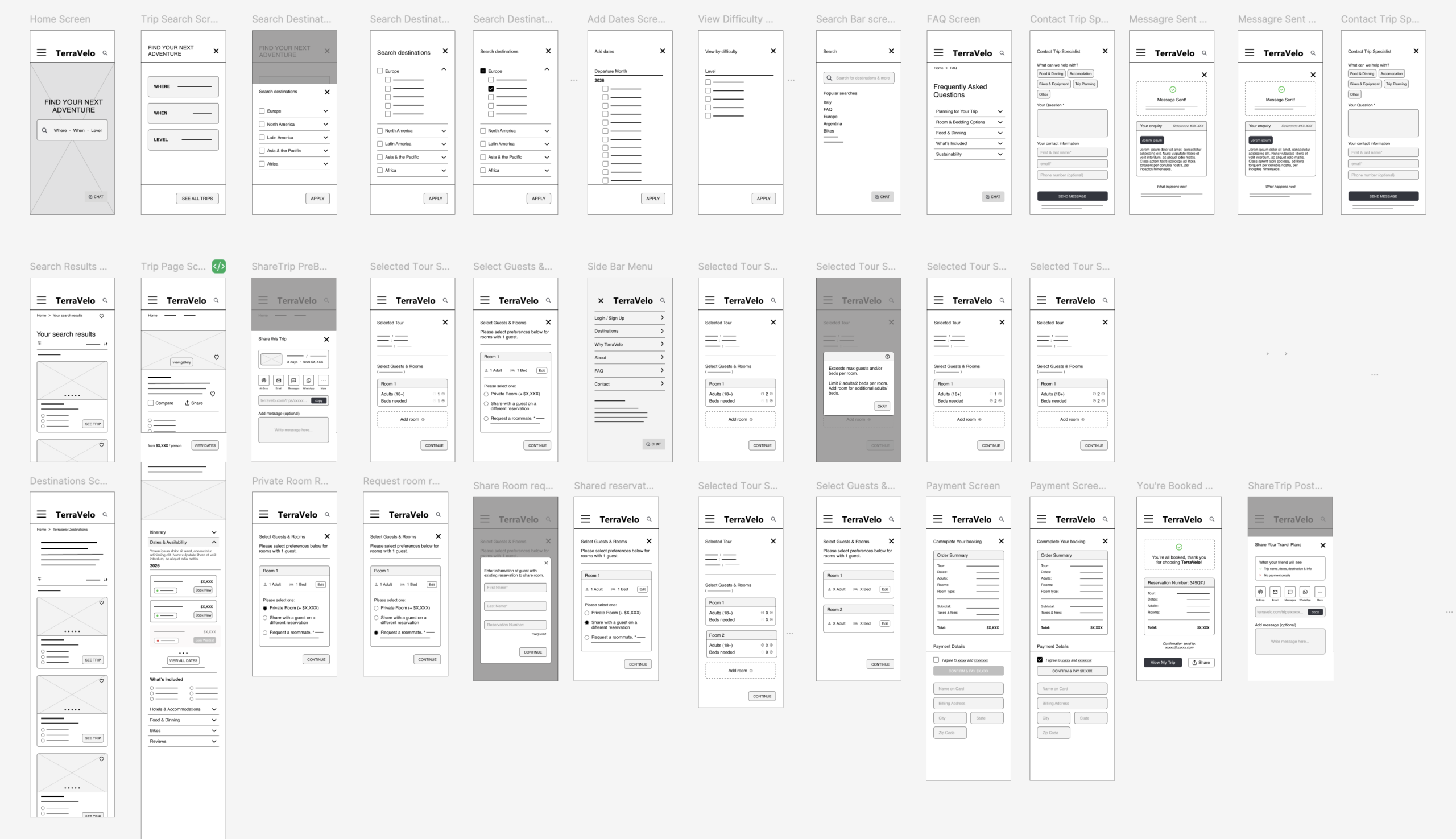 Terra Vela Digital Wireframes in Figma